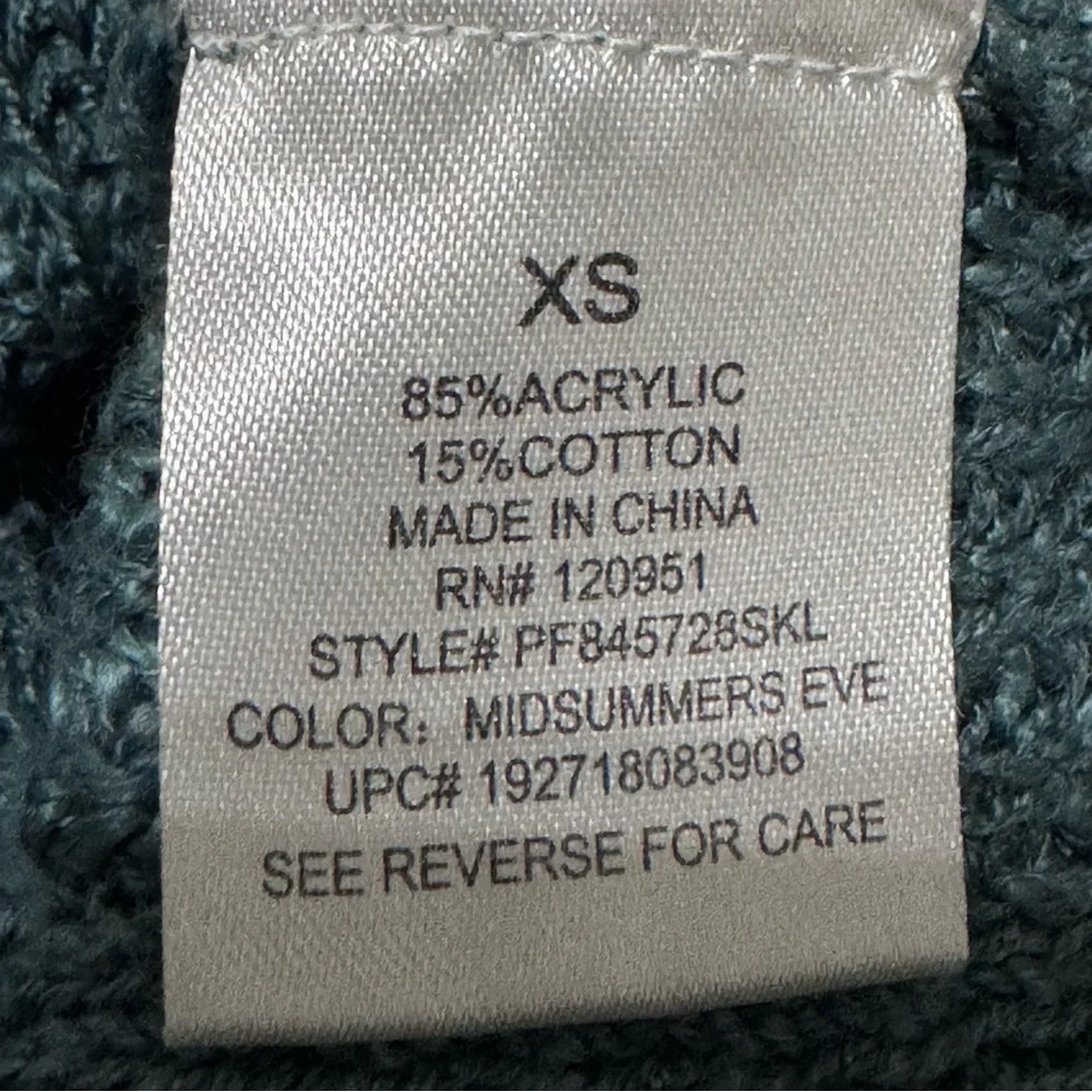 Pink Republic Teal Cable-Stitch Crewneck Sweater XS
